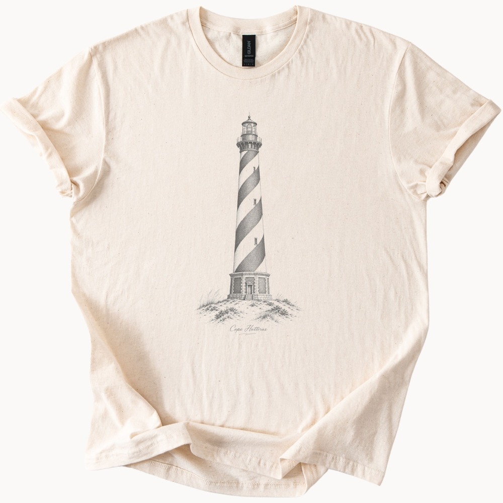 Vintage Style Lighthouse Boho Tee Nature Inspired